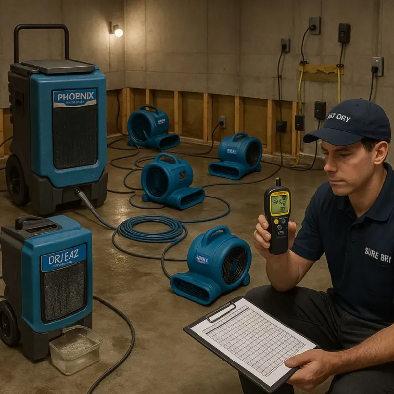 Structural Drying and Dehumidification process in Isle of Wight County, VA